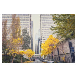 秋の都市 メタルプリント