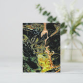 「秋の野に木を」抽象芸術風景 ポストカード (スタンド正面)