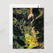 「秋の野に木を」抽象芸術風景 ポストカード (正面/裏面)