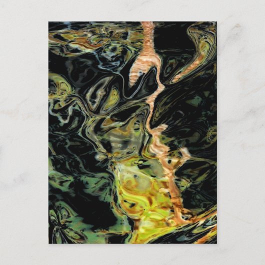 「秋の野に木を」抽象芸術風景 ポストカード (正面)