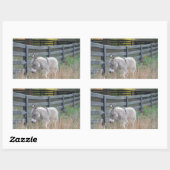 秋の野のロバ 長方形シール (シート)