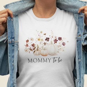 秋の野の花のベビーシャワーママになる人 トライブレンドTシャツ