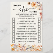 秋の野の花は彼女はむしろシャワーゲームをシャワー チラシ (正面)