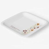 秋の野エレガント花ボホ結婚の ペーパープレート (傾斜あり)