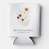 秋の野エレガント花ボホ結婚の 缶クーラー (正面)