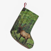 秋の野原の雄エルク スモールクリスマスストッキング (正面 (吊り時))