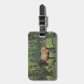 秋の野原の雄エルク ラゲッジタグ (正面縦)