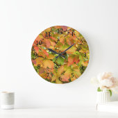 秋の野生のグレープ葉ネ ラージ壁時計 (ホーム)