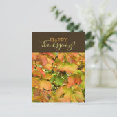 秋の野生のグレープ離れネの幸せ感謝祭 シーズンポストカード (スタンド正面)