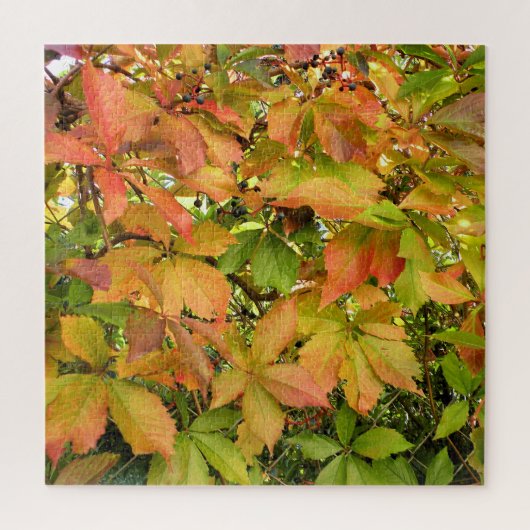 秋の野生のデマの葉 ジグソーパズル (縦)