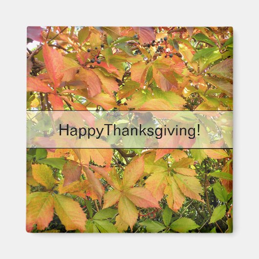 秋の野生のデマの葉 マグネット (正面)