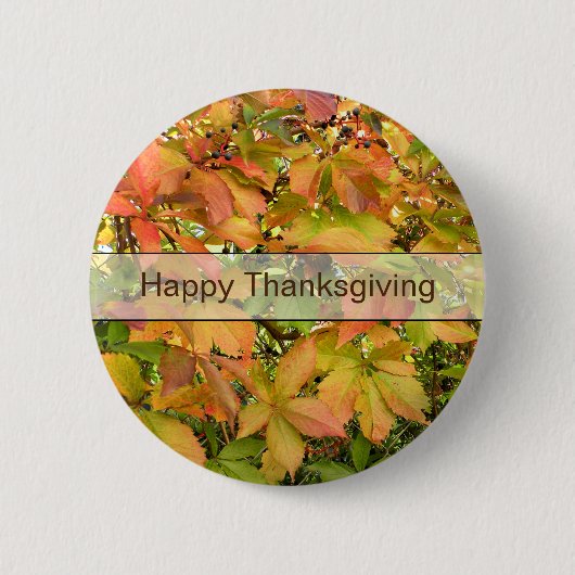 秋の野生のデマの葉 缶バッジ (正面)