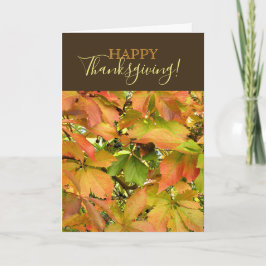 秋の野生のブドウの葉幸せ感謝祭 シーズンカード