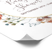 秋の野生の花の水彩画 ウェルカムサイン ポスター (角)