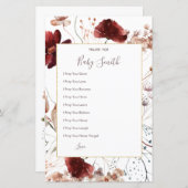 秋の野生の花の祈りの言葉ベビーのサイン (正面/裏面)