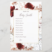 秋の野生の花の祈りの言葉ベビーのサイン (正面)