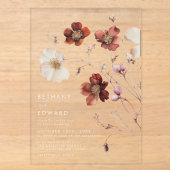 秋の野生の花の結婚式 アクリル招待状 (正面)