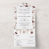 秋の野生の花の花束のウェディング オールインワン招待状 (内側)