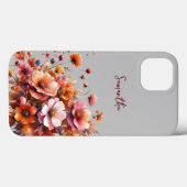 秋の野生の花の茶色のバラパーソナライズされた名 Case-Mate iPhoneケース (裏面 (横))