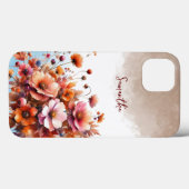 秋の野生の花の茶色のバラパーソナライズされた名 Case-Mate iPhoneケース (裏面 (横))