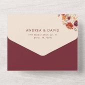 秋の野生の花 QRコード 返信 秋のウェディング オールインワン招待状 (裏面)