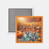 秋の野生動物磁石 マグネット (正面/裏面)