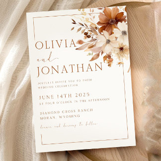 秋の野結婚花秋フローラ結婚ズボホ 招待状