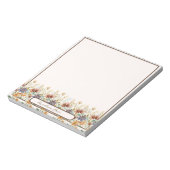 秋の野縁どパーソナライズされた花 ノートパッド (回転)