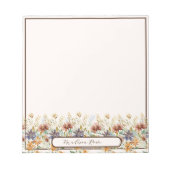 秋の野縁どパーソナライズされた花 ノートパッド (正面)