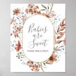 秋の野草のベビーは甘い ポスター