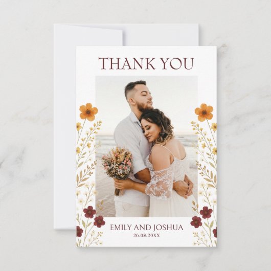 秋の野草坊結婚保さんの写真 サンキューカード (正面)