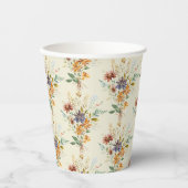 秋の野草模様 紙コップ (正面)