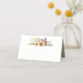 秋の野草水彩結婚のセージ プレイスカード (正面)