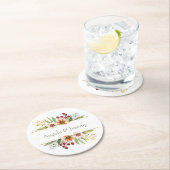 秋の野草水彩結婚のセージ ラウンドペーパーコースター (インサイチュ)