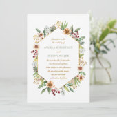 秋の野草水彩結婚のセージ 招待状 (スタンド正面)