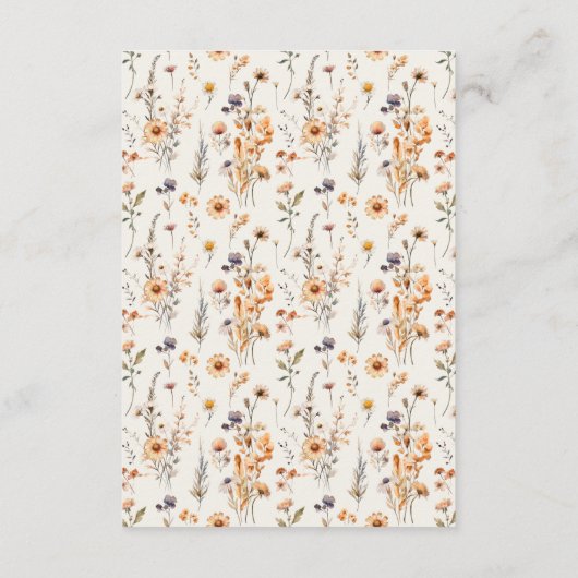 秋の野草結婚の詳細 エンクロージャーカード (裏面)