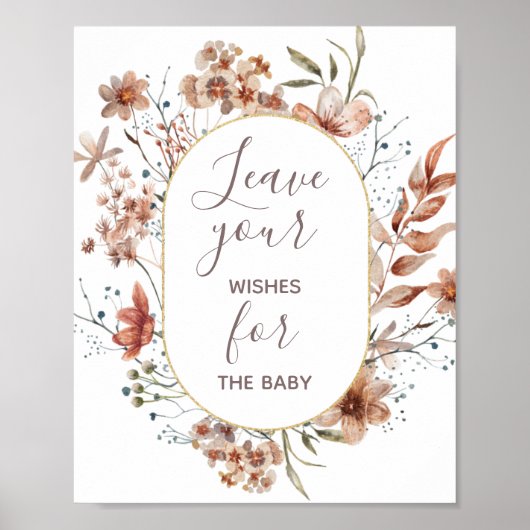 秋の野草花期のベビー ポスター (正面)