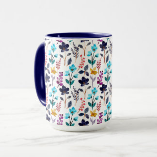秋の野草青と紫の二色 マグカップ