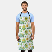 秋の野菜とヴィンテージ エプロン (着用した状態)