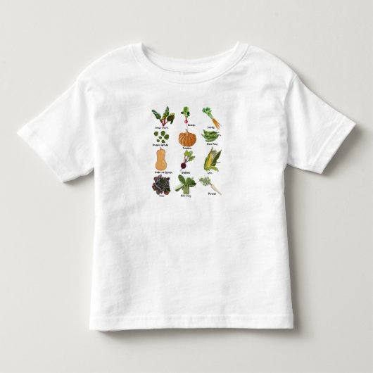秋の野菜の種類 トドラーTシャツ (正面)