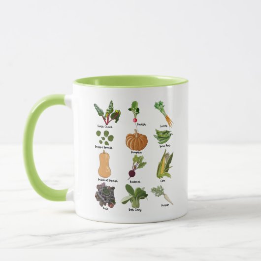 秋の野菜の種類 マグカップ (左)