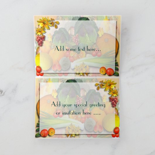 秋の野菜～カード 招待状 (内部)