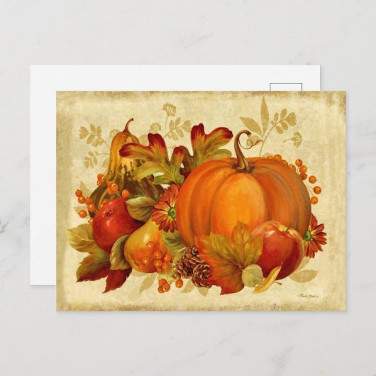 秋の野菜、果物や花、まだ生きている ポストカード (正面/裏面)