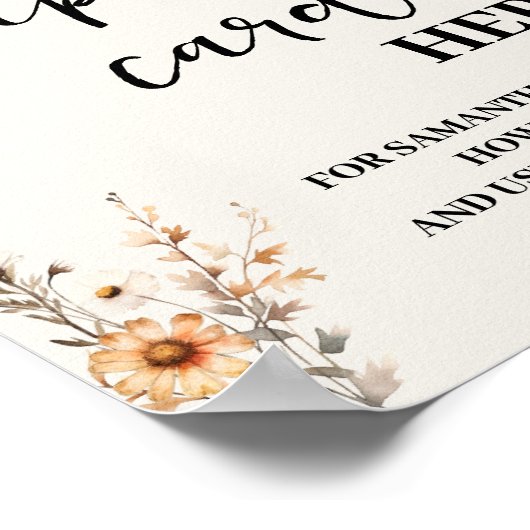 秋の野離れ花あなたのレシピカードのサイン ポスター (角)