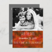 秋の金ゴールドの写真素朴を結婚保存 案内ポストカード (正面/裏面)