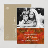 秋の金ゴールドの写真素朴を結婚保存 案内ポストカード (正面/裏面)