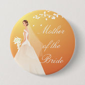 秋の金ゴールドの暴徒のブライダルパーティボタン 缶バッジ (正面)