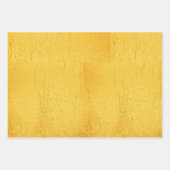 秋の金ゴールドオレンジと茶色葉の ラッピングペーパーシート (正面2)