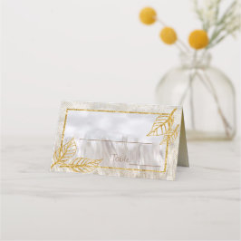 秋の金ゴールドクリ葉ットのテーブル番号 プレイスカード