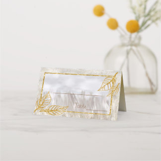 秋の金ゴールドクリ葉ットのテーブル番号 プレイスカード